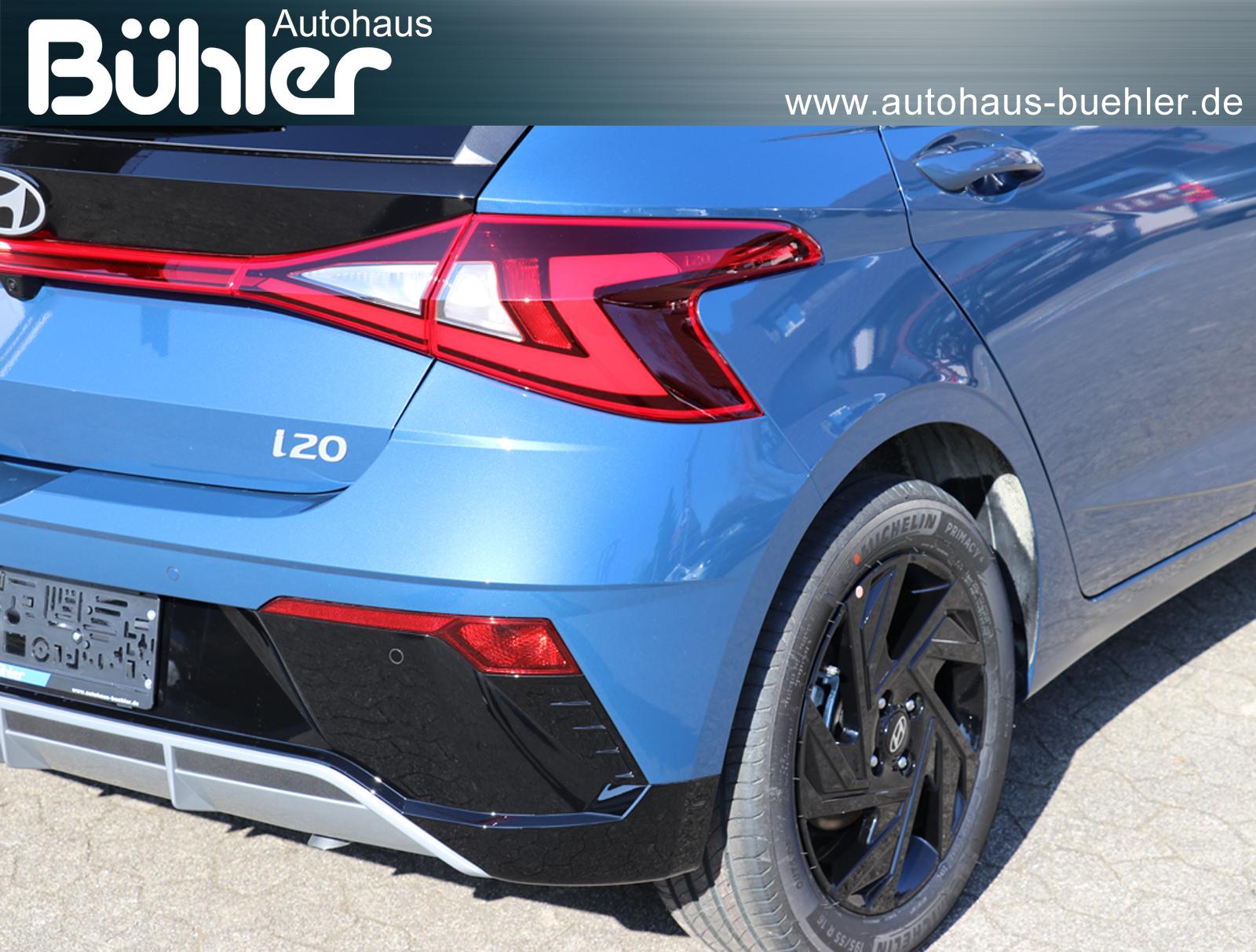 Hyundai i20 1.0 T-GDI DCT Automatik Blackline - Vibrant Blue Mineraleffekt