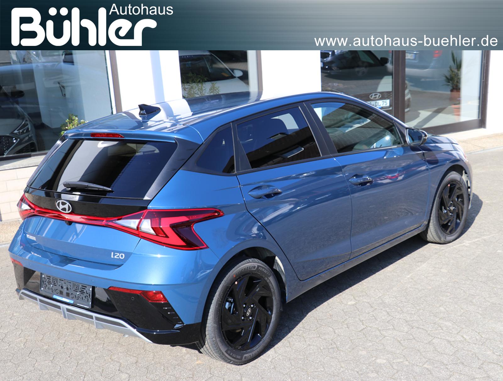 Hyundai i20 1.0 T-GDI DCT Automatik Blackline - Vibrant Blue Mineraleffekt
