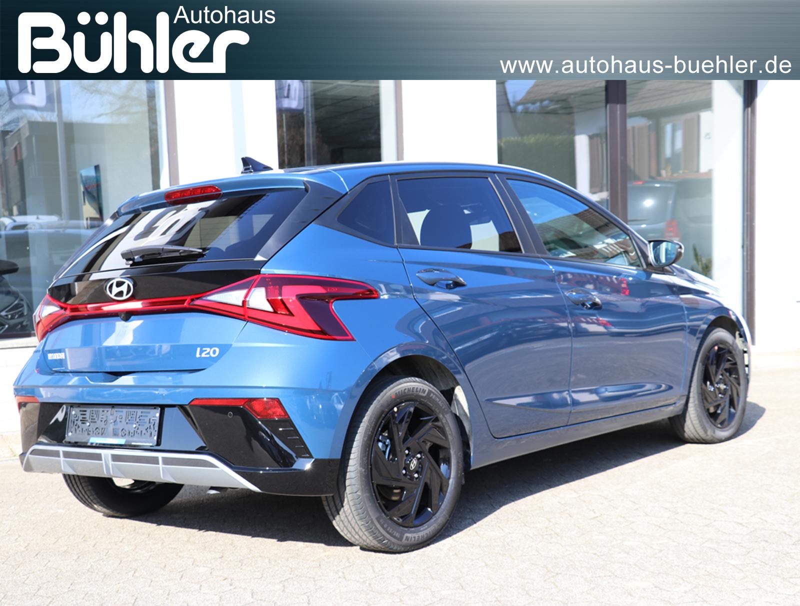 Hyundai i20 1.0 T-GDI DCT Automatik Blackline - Vibrant Blue Mineraleffekt