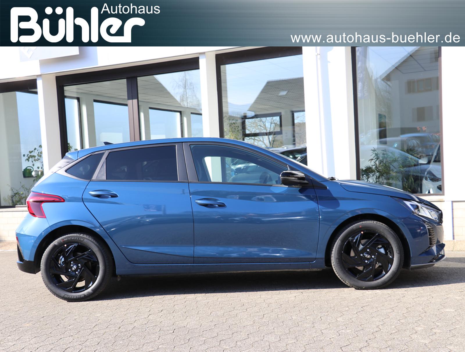 Hyundai i20 1.0 T-GDI DCT Automatik Blackline - Vibrant Blue Mineraleffekt