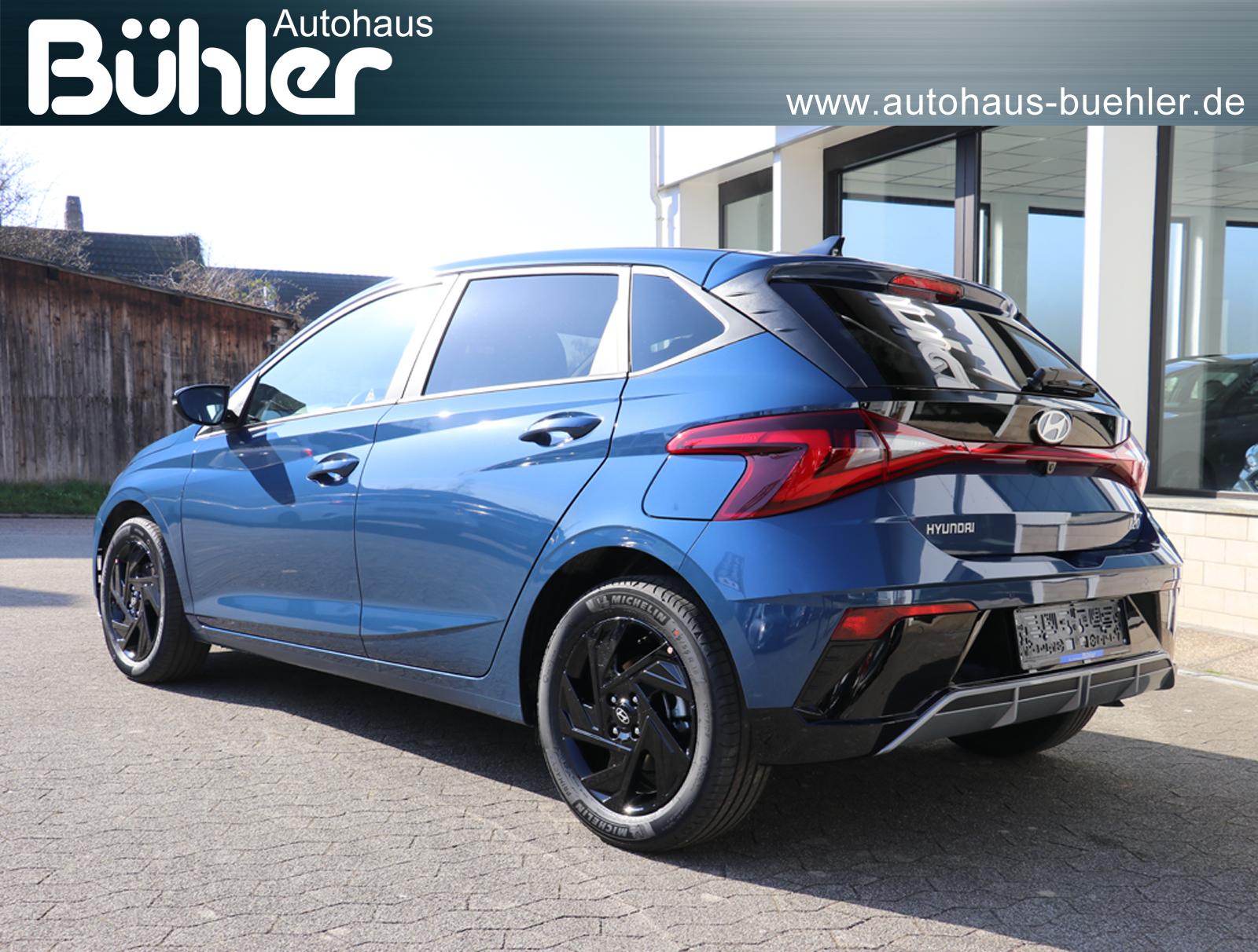 Hyundai i20 1.0 T-GDI DCT Automatik Blackline - Vibrant Blue Mineraleffekt