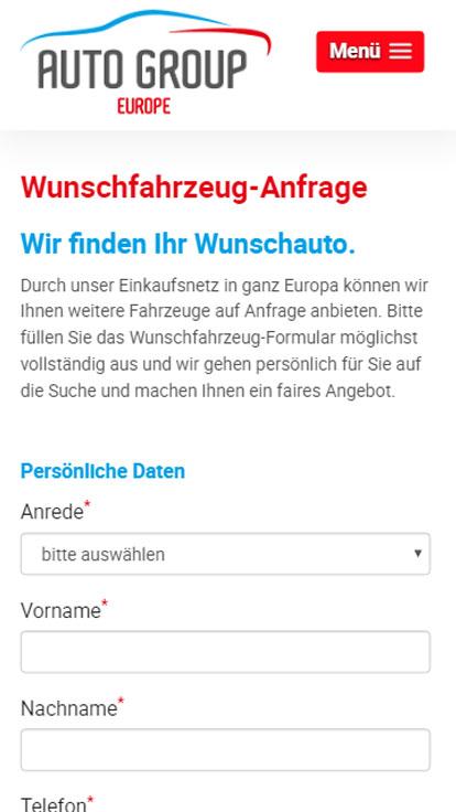 Wunschfahrzeug-Anfrage