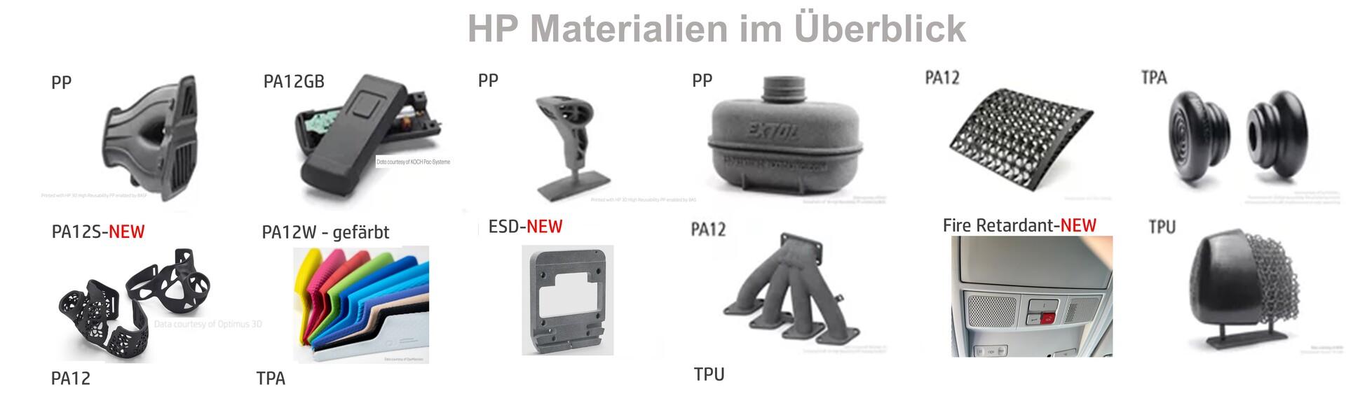 3D-Druck HP-Multi Jet Fusion HP-Materialien 3D-Materialien PA12 PA11 PA12GB Fire-Retardant TPU TPA ESD PA12S PA12W