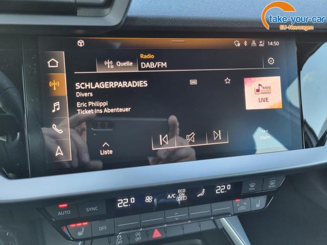 Audi A3 Sportback 30 TFSI 110PS LED-Scheinw. Klimaautomatik Sitzheizung Audi-Radio Bluetooth DAB+ Touchscreen Apple CarPlay Android Auto PDC Tempomat 16-LM 