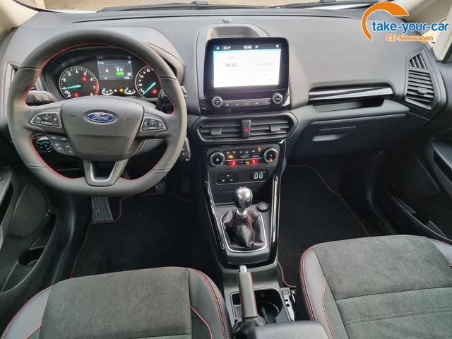 Ford EcoSport 1.0 EcoBoost 125PS ST-Line Teilleder Klimaautomatik Sitzheizung Ford-Radio SYNC3 DAB+ Touchscreen Bluetooth Apple CarPlay Android Auto PDC v+h Rückf.Kamera Lenkradheizung Frontscheibe beheizb. 17"LM 