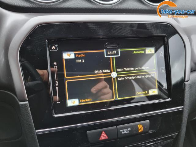 Suzuki Vitara 1.4 Hybrid 2WD 129PS Comfort LED-Scheinwerfer Klimaautomatik Sitzheizung Radio DAB+ 7"-Touchscreen mit Bluetooth Apple CarPlay Android Auto Rückf.Kamera ACC 17-LM Verkehrsz.Erk. 