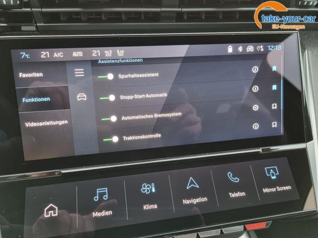 Peugeot 308 1.2 PureTech 130PS Automatik Allure 5-türig LED-Scheinw. Sitzheizung Teil-Leder Klimaautomatik Navi Touchscreen Bluetooth DAB Apple CarPlay Android Auto PDC v+h Rückf.Kamera 17-LM 