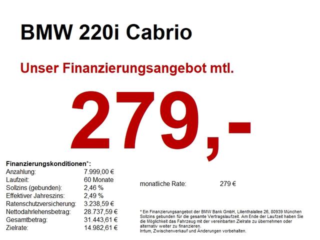 BMW 2er - 220i Cabrio Sport Line NaviPro CarPlay ACC PDC