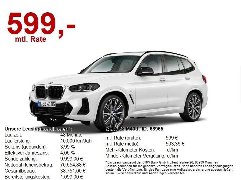BMW X3 M40d *SOFORT VERFÜGBAR* Leasing ohne Anzahlung toprate24.de