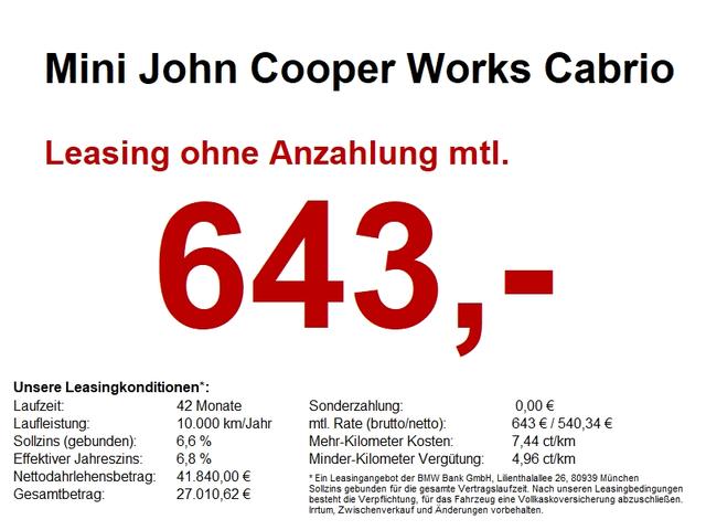 Mini Cabrio John Cooper Works HUD/ACC/CAM/Apple/LHZ 
