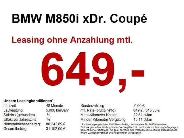 BMW 8er - M850i xDr. Coupé ACC huD Laser M Technik Paket