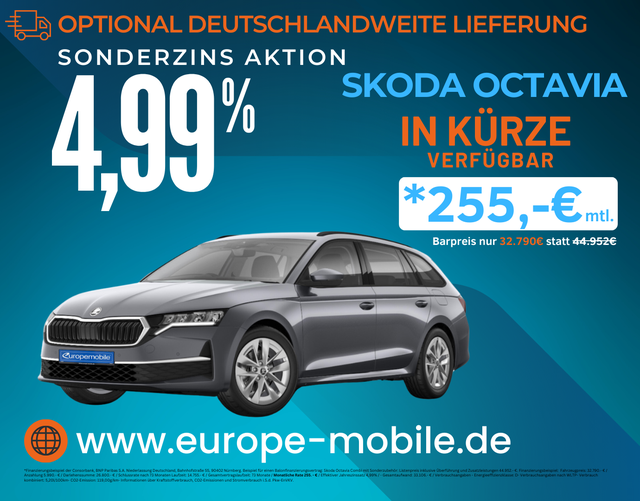 Skoda Octavia Combi - 2025 SELECTION 1.5 TSI mHEV 110kW DSG (Vorlauf) NAV/AHK/EASY.OPEN/ASSISTENZ/KAM/5J.GARAN,/UVM