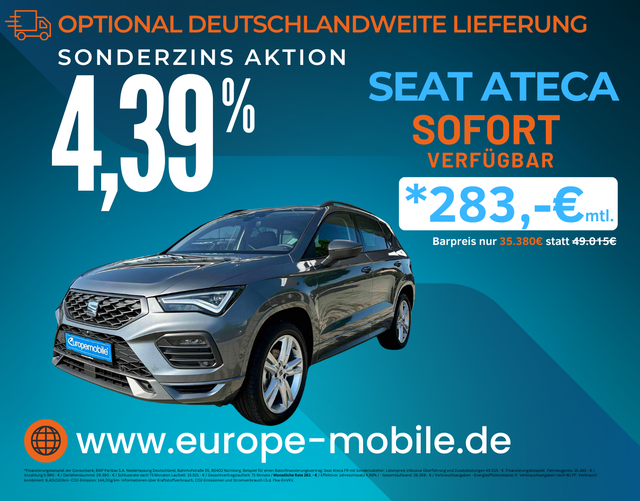 Seat Ateca - FR 1.5 TSI 110kW DSG (Lager) PANO|NAV|WINTER|EASY.OPEN|UVM.