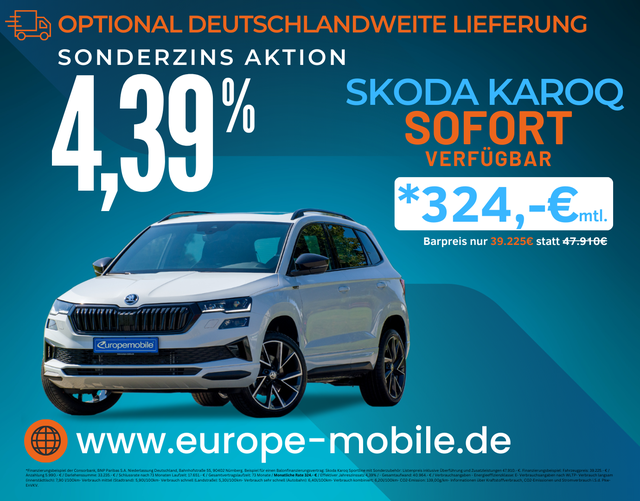 Skoda Karoq - SPORTLINE 1.5 TSI DSG (Lager) MATRIX|PANO|NAV|EASY|CANTON|19