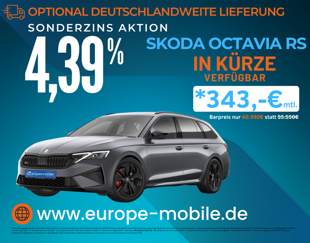 Skoda Octavia Combi - RS 2025 2.0 TSI 265 DSG (Vorlauf) NAV/CANTON/PANO/AHK/19