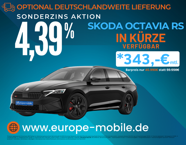 Skoda Octavia Combi - RS 2025 2.0 TSI 265 DSG (Vorlauf) NAV/CANTON/PANO/AHK/19