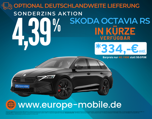 Skoda Octavia Combi - 2025 H5 RS 2.0 TSI 195kW DSG (Vorlauf) 5J.GARANTIE/PANO/MATRIX/NAV/AHK/CANTON/UVM.