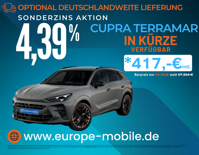 Cupra Terramar - 2026 VZ 2.0 TSI 195kW DSG 4Drive (Vorlauf) XL/STANDH./AHK/PANO/MATRIX/SENNH./5J.GARA./UVM.