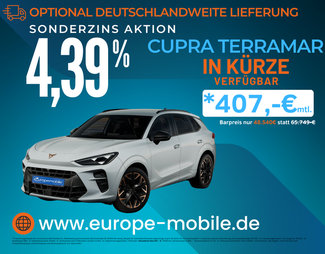 Cupra Terramar - 2026 VZ 2.0 TSI 195kW DSG 4Drive (Leasingaktion) XL/AHK/PANO/MATRIX/SENNH./5J.GARA./UVM.