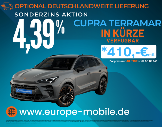 Cupra Terramar - 2026 VZ 2.0 TSI 195kW DSG 4Drive (Leasingaktion) XL/AHK/PANO/MATRIX/SENNH./5J.GARA./UVM.