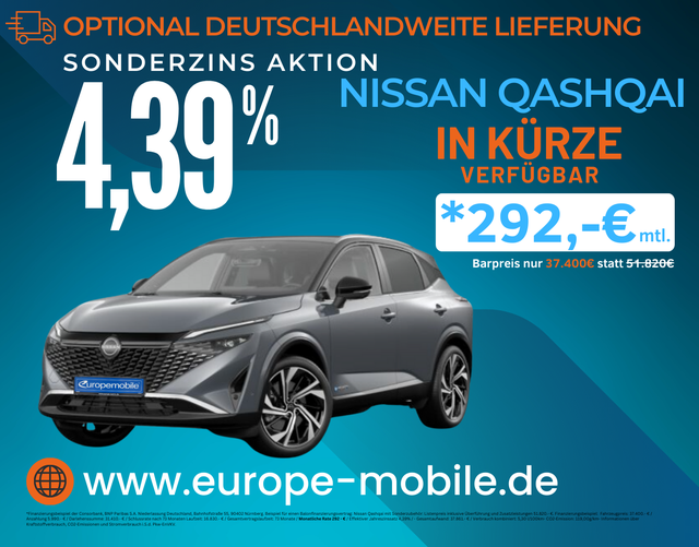 Nissan Qashqai - 2025 H9 Tekna+ Plus 1.5 l e-POWER 140 kW (190 PS) Automatik - Vollausstattung!