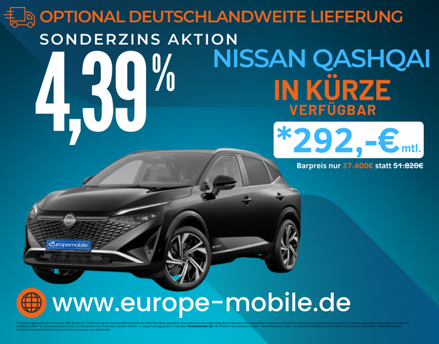 Nissan Qashqai - 2025 H9 Tekna+ Plus 1.5 l e-POWER 140 kW (190 PS) Automatik - Vollausstattung!