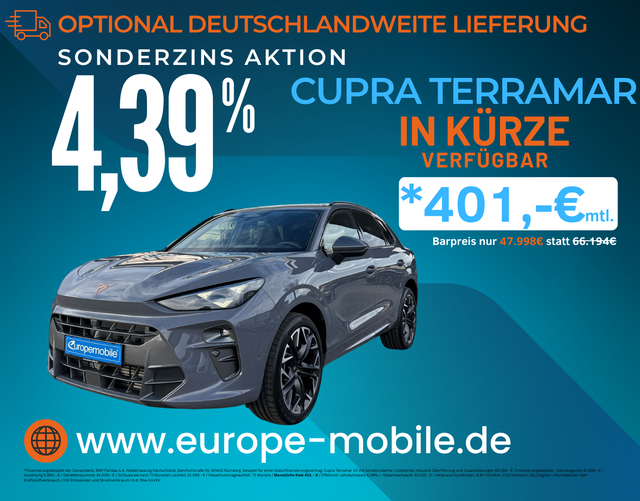Cupra Terramar - 2026 VZ 2.0 TSI 195kW DSG 4Drive (Vorlauf) XL/AHK/PANO/MATRIX/SENNH./5J.GARA./UVM.