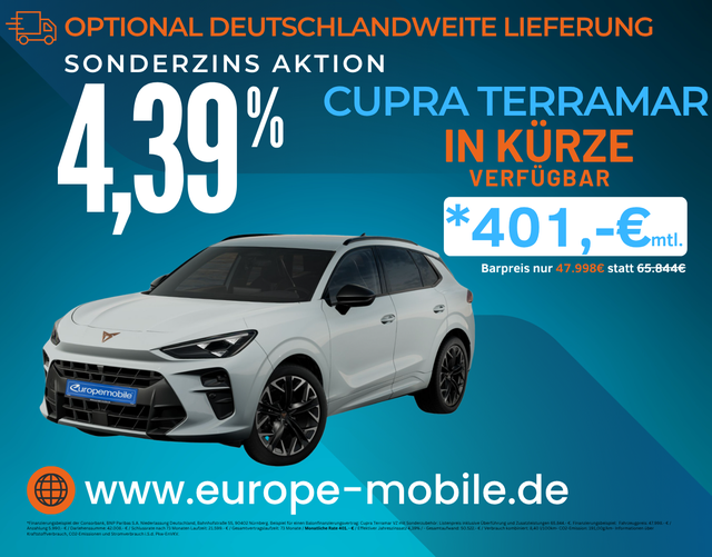 Cupra Terramar - 2026 VZ 2.0 TSI 195kW DSG 4Drive (Vorlauf) XL/AHK/PANO/MATRIX/SENNH./5J.GARA./UVM.