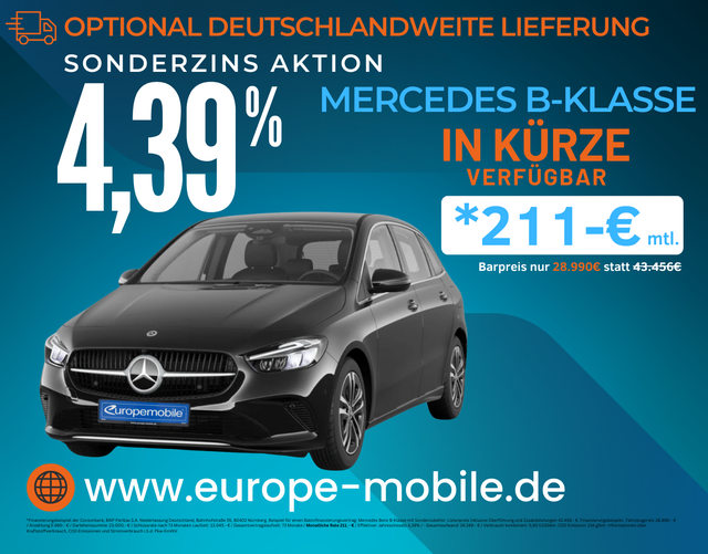Mercedes-Benz B-Klasse - B 180 Progressive NAV/LED/MEDIA/SHZ/PARK/EASY/UVM. (Vorlauf 30.10.2025)