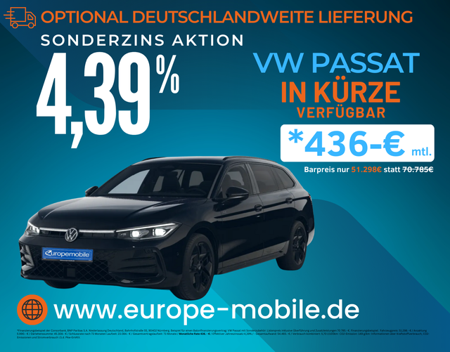 Volkswagen Passat Variant - 2026 R-Line 2.0 TDI SCR 4MOTION 193 DSG (Vorlauf) IQ.DRIVE/MATRIX/HEAD/NAV/DCC/STH/HARMANN/AHK/UVM.