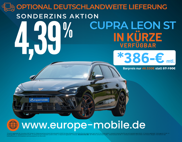 Cupra Leon - Sportstourer VZ EXTREME 2.0 TSI 245 kW DSG 4DRIVE (Vorlauf) AKEBONO/PANO/NAV/AHK/INTELLI/MATRIX/5J.GARANTIE/SENN/UVM.