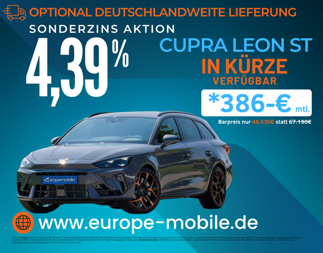 Cupra Leon - Sportstourer VZ EXTREME 2.0 TSI 245 kW DSG 4DRIVE (Vorlauf) AKEBONO/PANO/NAV/AHK/INTELLI/MATRIX/5J.GARANTIE/SENN/UVM.