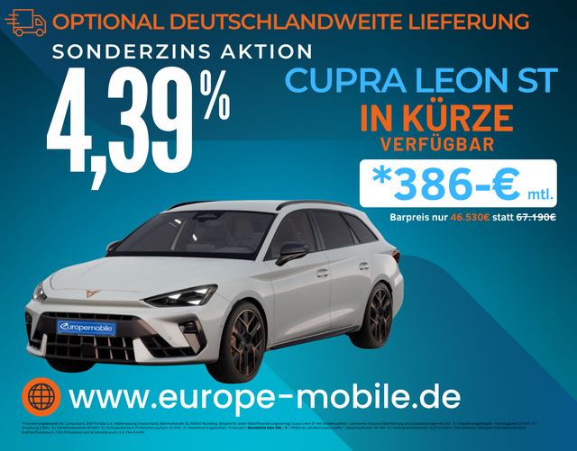 Cupra Leon - Sportstourer VZ EXTREME 2.0 TSI 245 kW DSG 4DRIVE (Vorlauf) AKEBONO/PANO/NAV/AHK/INTELLI/MATRIX/5J.GARANTIE/SENN/UVM.