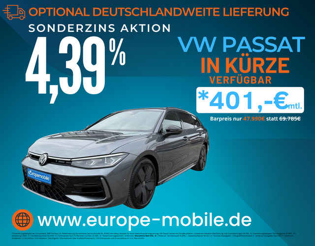 Volkswagen Passat Variant - 2026 R-Line 2.0 TDI SCR 4MOTION 193 DSG (Vorlauf) MATRIX/PANO/HEAD/NAV/AHK/19