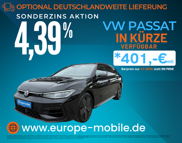 Volkswagen Passat Variant - 2026 R-Line 2.0 TDI SCR 4MOTION 193 DSG (Vorlauf) MATRIX/PANO/HEAD/NAV/AHK/19