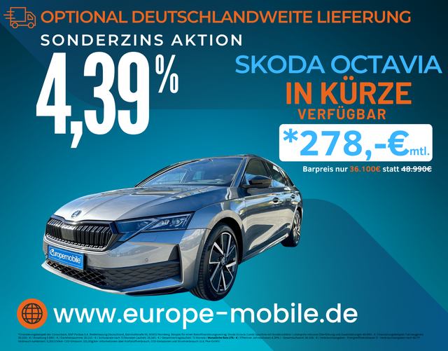 Skoda Octavia Combi - 2026 SPORTLINE 1.5 TSI 110 kW mHEV DSG (Lager) NAV/EASY/AHK/ASSIST/4J.GARANTIE/UVM.