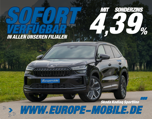 Skoda Kodiaq - 2026 H3 SPORTLINE 130 KOMFORT 2.0 TDI 142kW DSG 4x4 (Lager) AHK/KOM.PLUS/HEAD/REMOTE/CANTON/5J.GARANTIE/UVM.