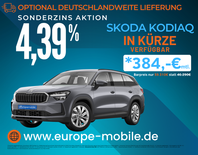 Skoda Kodiaq - SELECTION NAVI 2026 2.0 TDI 193 4x4 DSG (Vorlauf) 7-SITZE/KOMFORT/AHK/EASY/WINTER/UVM.