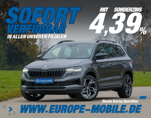Skoda Karoq - 2026 H5 SPORTLINE 1.5 TSI ACT EVO 110 kW DSG (Vorlauf) NAV9.2/PANO/TRAVEL/CANTON/AHK/MATRIX/UVM.