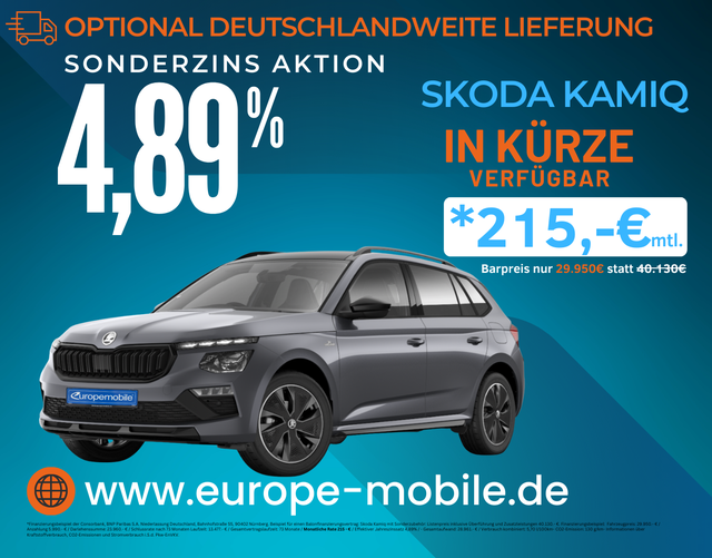 Skoda Kamiq - 2026 H6 MONTE CARLO 1.5 TSI OPF 150 DSG (Vorlauf) PANO/SHZ/KESSY/KAMERA/UVM.