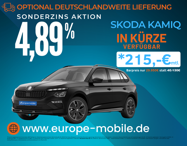 Skoda Kamiq - 2026 H6 MONTE CARLO 1.5 TSI OPF 150 DSG (Vorlauf) PANO/SHZ/KESSY/KAMERA/UVM.