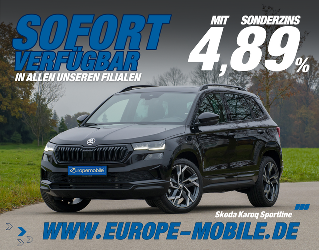 Skoda Karoq - 2026 H5 SPORTLINE 1.5 TSI ACT EVO 110 kW DSG (Vorlauf) NAV9.2/PANO/TRAVEL/CANTON/AHK/MATRIX/UVM.