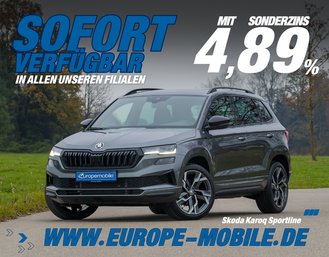 Skoda Karoq - 2026 H5 SPORTLINE 1.5 TSI ACT EVO 110 kW DSG (Vorlauf) NAV9.2/PANO/TRAVEL/CANTON/AHK/MATRIX/UVM.