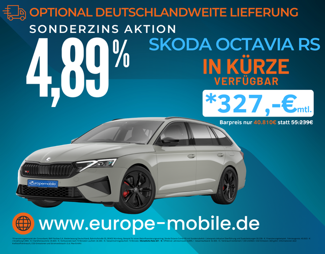 Skoda Octavia Combi - H12 RS 2.0 TSI 265 DSG (Vorlauf) NAV/PANO/AHK/WINTER/DCC/360/UVM.