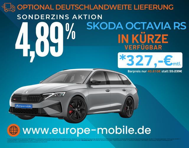 Skoda Octavia Combi - H12 RS 2.0 TSI 265 DSG (Vorlauf) NAV/PANO/AHK/WINTER/DCC/360/UVM.
