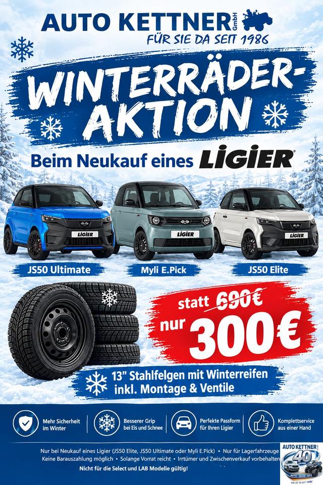 Ligier JS 50 Sport Ultimate REVO D+ Ultimate, Trennwand, Connect-Paket, SV, Fu&szlig;matten Auto ab 15J AKTION! 