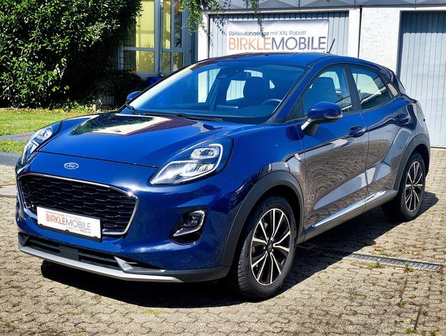 Gebrauchtfahrzeug Ford Puma - Titanium Mild Hybrid 125 PS mit Anhängerkupplung abnehmbar Navigationssystem Sitzheizung Lenkradheizung Windschutzscheibe beheizt Klimaautomatik DAB Radio Einparkhilfe hinten Tempomat