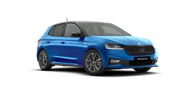 Vorlauffahrzeug Skoda Fabia - Monte Carlo 150 PS DSG Automatik ACC Tot-Winkel Spurführung LED Scheinwerfer Tempomat Einparkhilfe vorne & hinten Rückfahrkamera 2-Zonen Klimaautomatik Kessy Alufelgen Zweifarben Lackierung