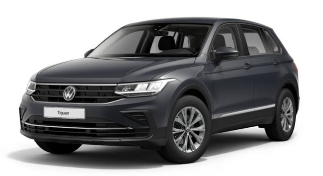 Volkswagen Tiguan - "Basis" (6) 1.5 TSI 130PS, Delfin-Grau Metallic, LED-Scheinwerfer, Multifunktions-Lederlenkrad, 17" Alu, Klimaanlage, Winterpaket, ACC-Tempomat, Alarmanlage, Radio "Ready2Discover", Parksensoren vorne und hinten, Reserverad, Lane Assist, Front Assist