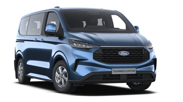 Ford Tourneo Custom - Trend 2.0 TDCi 136PS 6-Gang L1H1, 5 Jahre Garantie, 8 Plätze, Chrome-Blue-Metallic, Sitzheizung, Privacy-Glas, Klimaautomatik vorne & hinten, ANHÄNGERKUPPLUNG, 70 Liter Tank, Induktive Ladestation, 16" Alu, Parksensoren vo/hi, Rückfahrkamera, LED Vorlauffahrzeuge